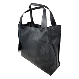 Chicca Borse Borsa a Mano Shopper Donna in Pelle Nero