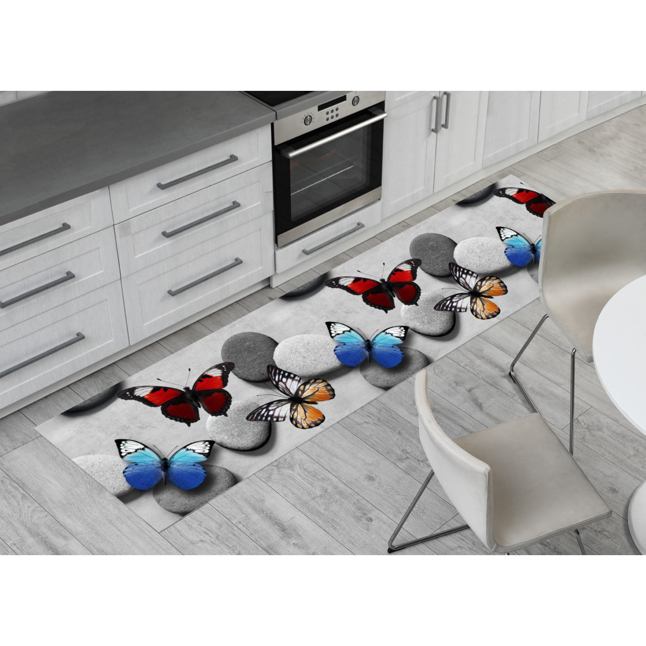 Tappeto Passatoia Cucina Disegno Papillon