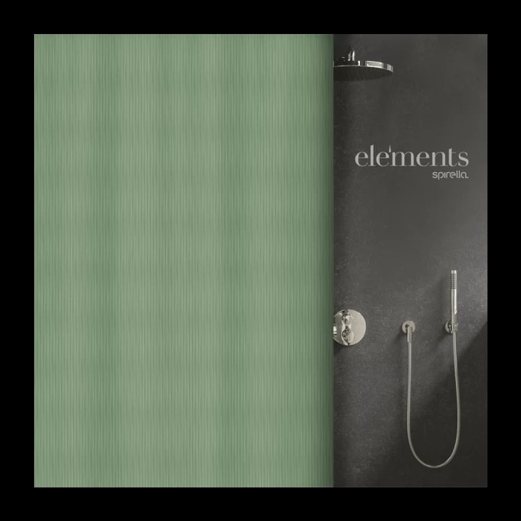 Rideau de douche Polyester MERA Vert Elements by Spirella