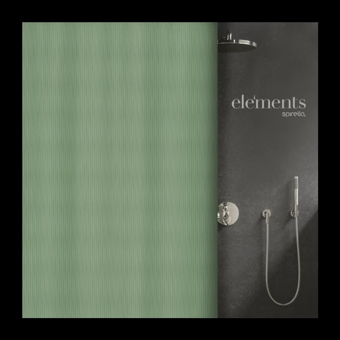 Rideau de douche Polyester MERA Vert Elements by Spirella