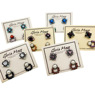 Pack 2 pares pendientes cristal SW y plata 10µ. C1