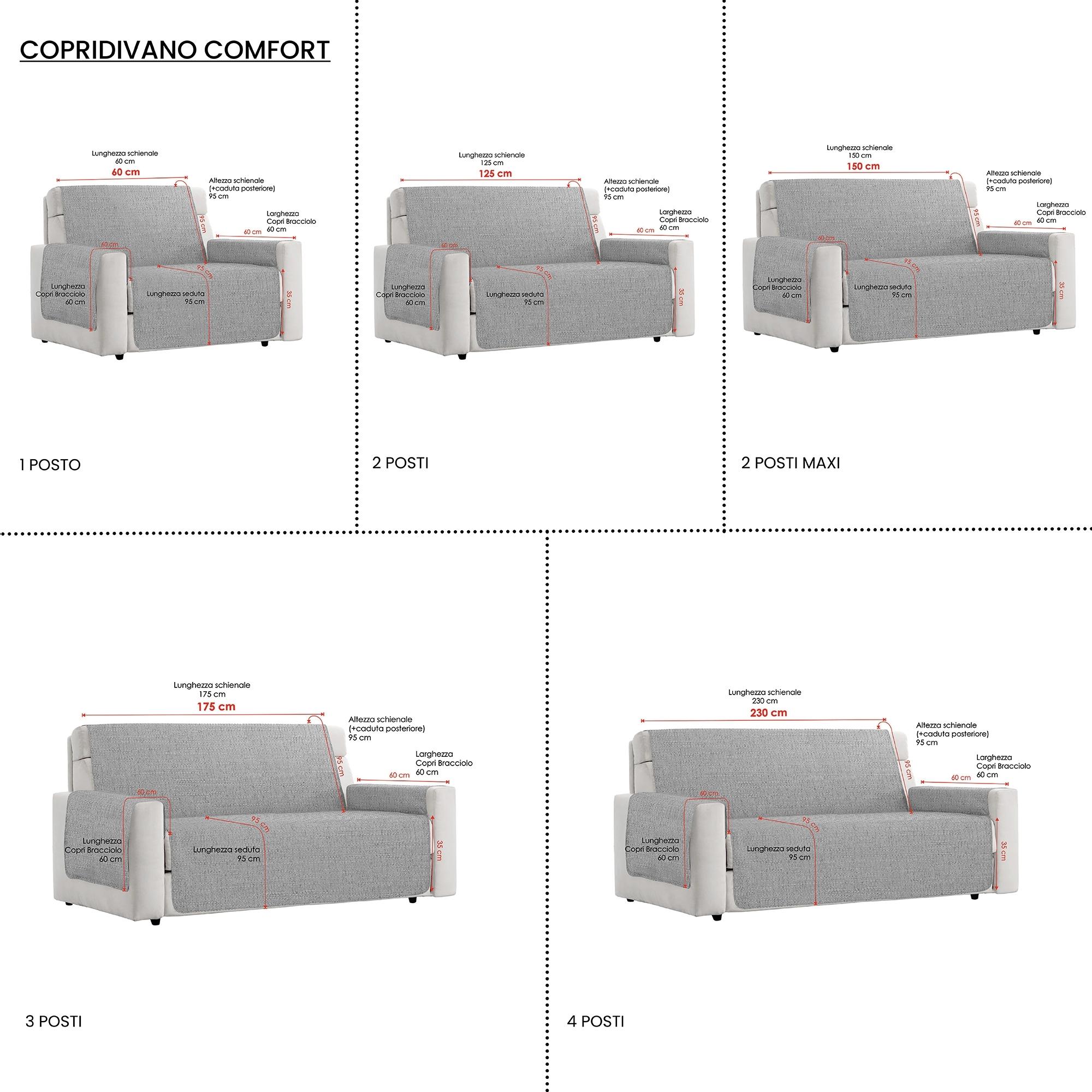 COPRIDIVANO ANTISCIVOLO COMFORT MADE IN ITALY – PANNA