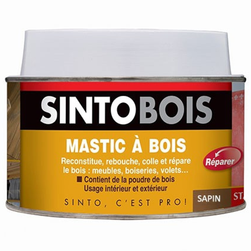 Mastic SINTOBOIS + Tube durcisseur SINTO - Sapin - Boite 170 ml - 33780