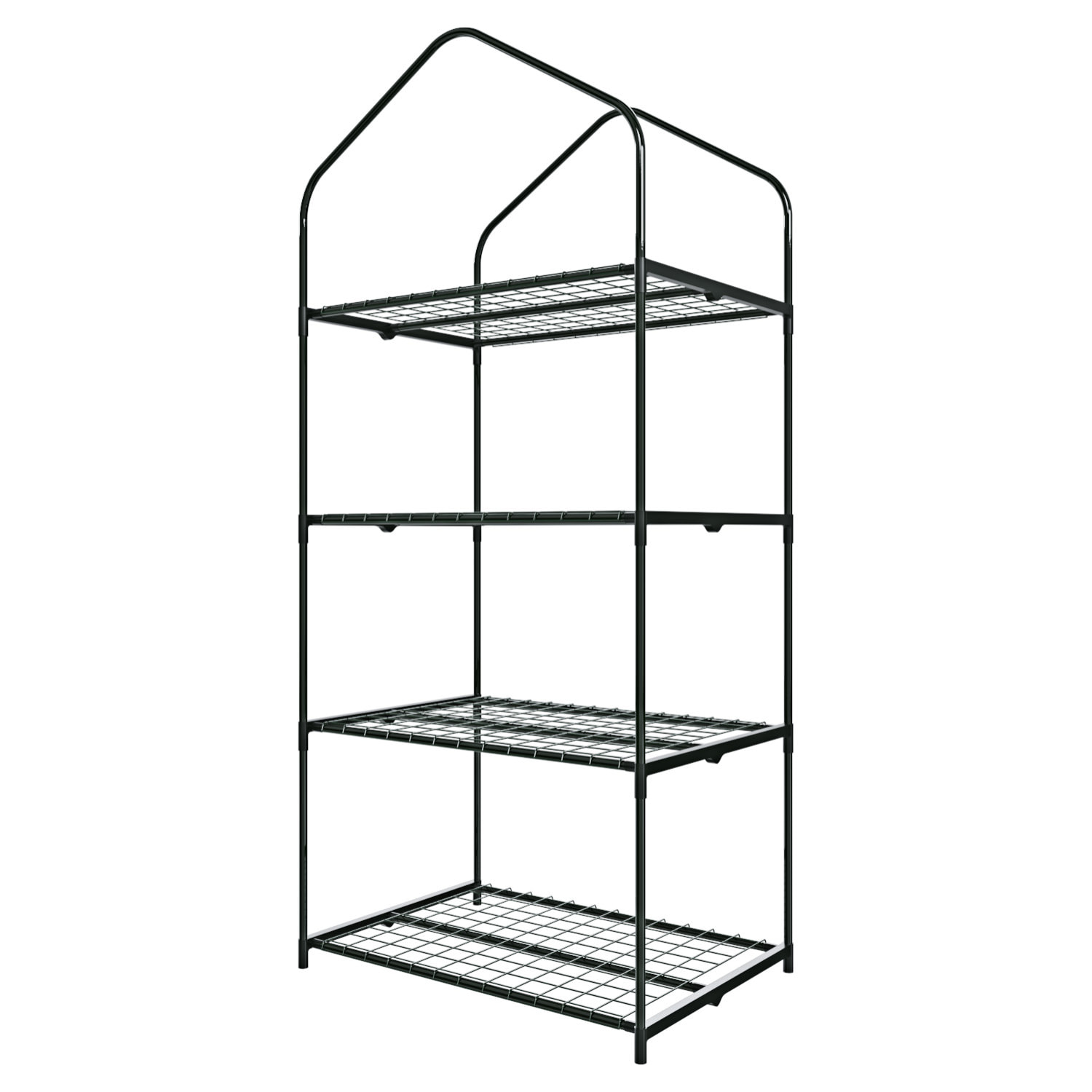 Serra A 4 Ripiani Da Giardino Per Orto Telaio In Acciaio Verniciato Telo In PVC Trasparente Porta Avvolgibile Apertura A Cerniera 69x49x160 Cm