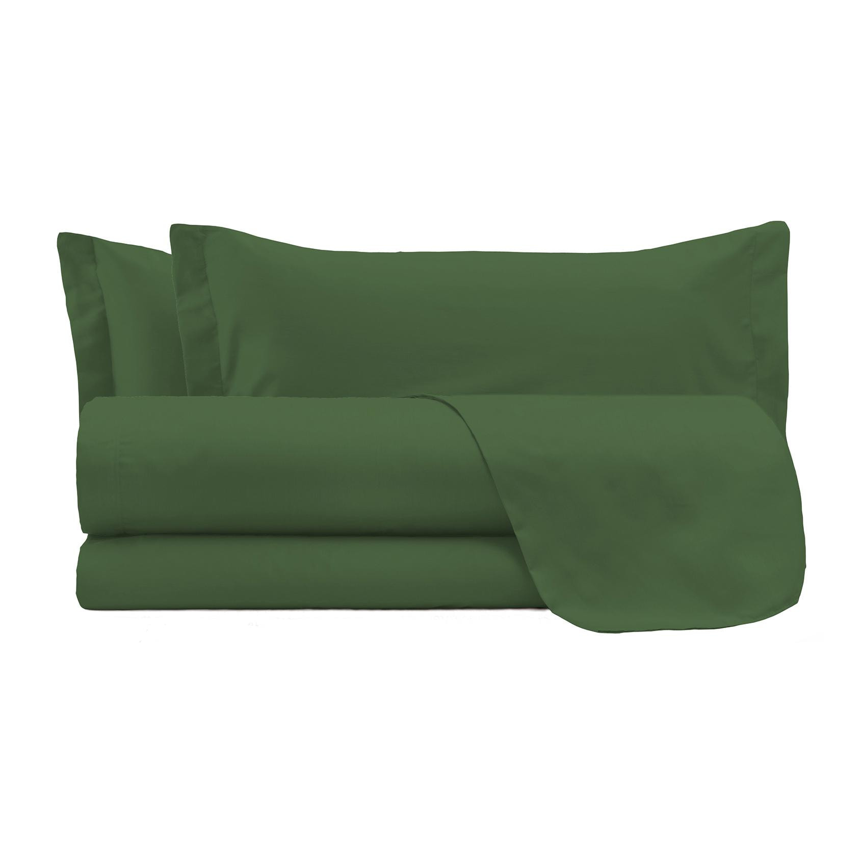 COMPLETO LETTO ELEGANT MADE IN ITALY MICROFIBRA - VERDE SCURO MATRIMONIALE