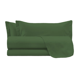 COMPLETO LETTO ELEGANT MADE IN ITALY MICROFIBRA - VERDE SCURO MATRIMONIALE