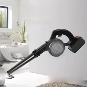 Mini soffiatore di foglie elettrico 2 in 1 con batteria. Modalità aspirazione.