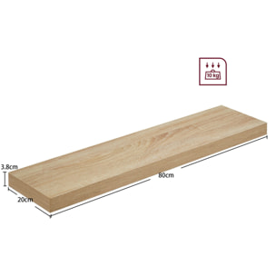 Mensola a scomparsa 80 cm effetto Rovere Sonoma