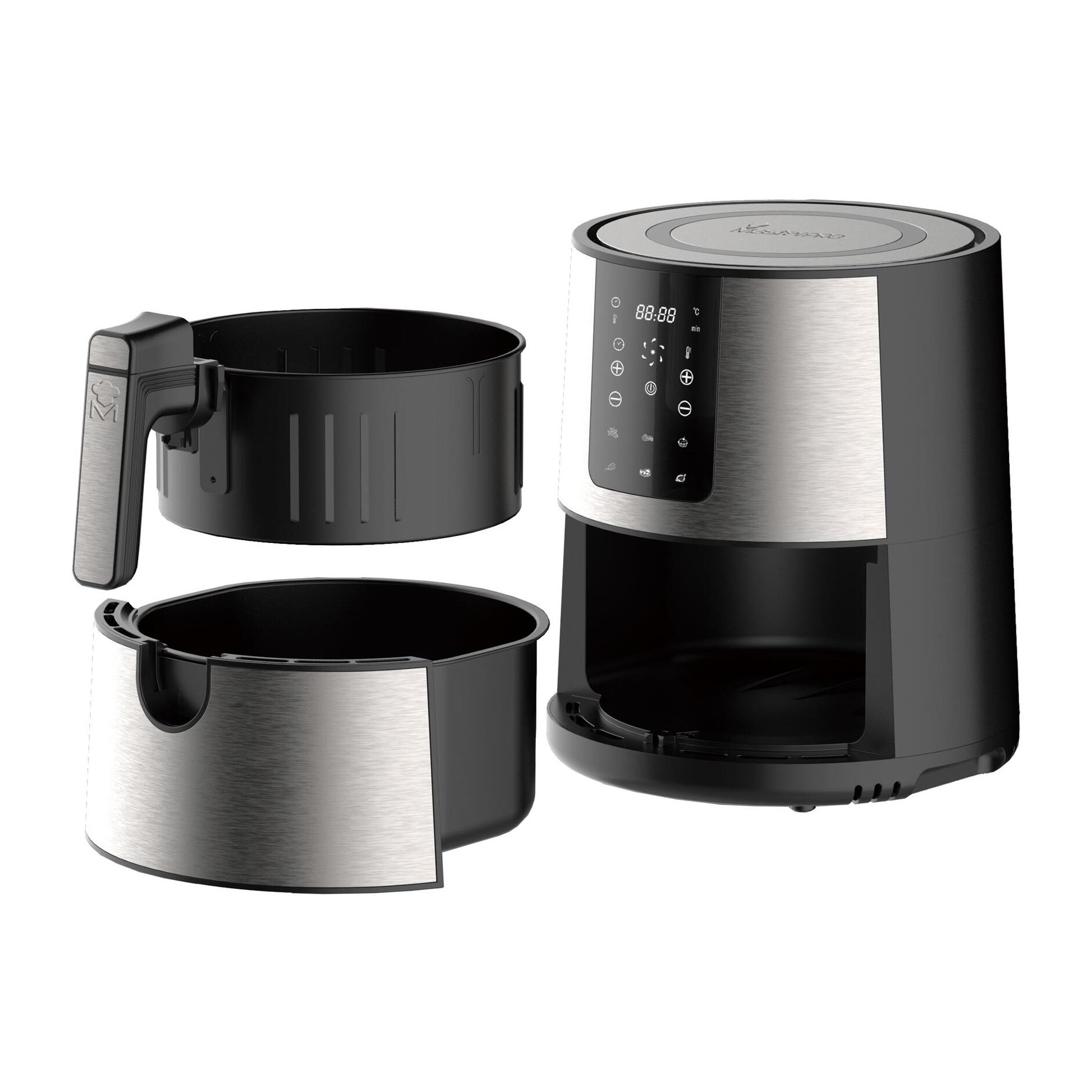 Freidora de aire rocket sin aceite de 3,6l y 1500w con pantalla led táctil y temperatura regulable masterpro