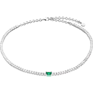 Chiara Ferragni Gargantilla para Mujer J19AWJ13Emerald neck.silver+wh cz+gn nano 38+4cm