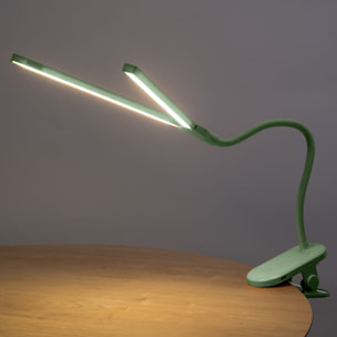 FORLIGHT Joy Lámpara de escritorio LED portatil. Cambio de intensidad y temperatura. Brazo flexible y ángulo variable. Verde.