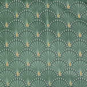 Rideau tamisant en velours print or - Kaki