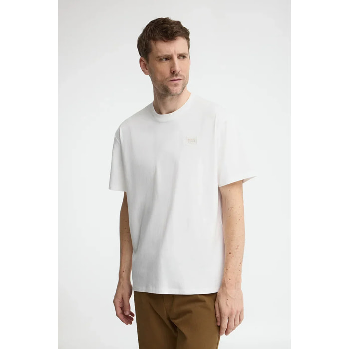 Camiseta blanca de corte holgado con parche Polo Club