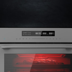 Horno Integrable 60cm Bolero Hexa SM406000 Glass Grey A+. 2900W, 72L, 12 Funcion