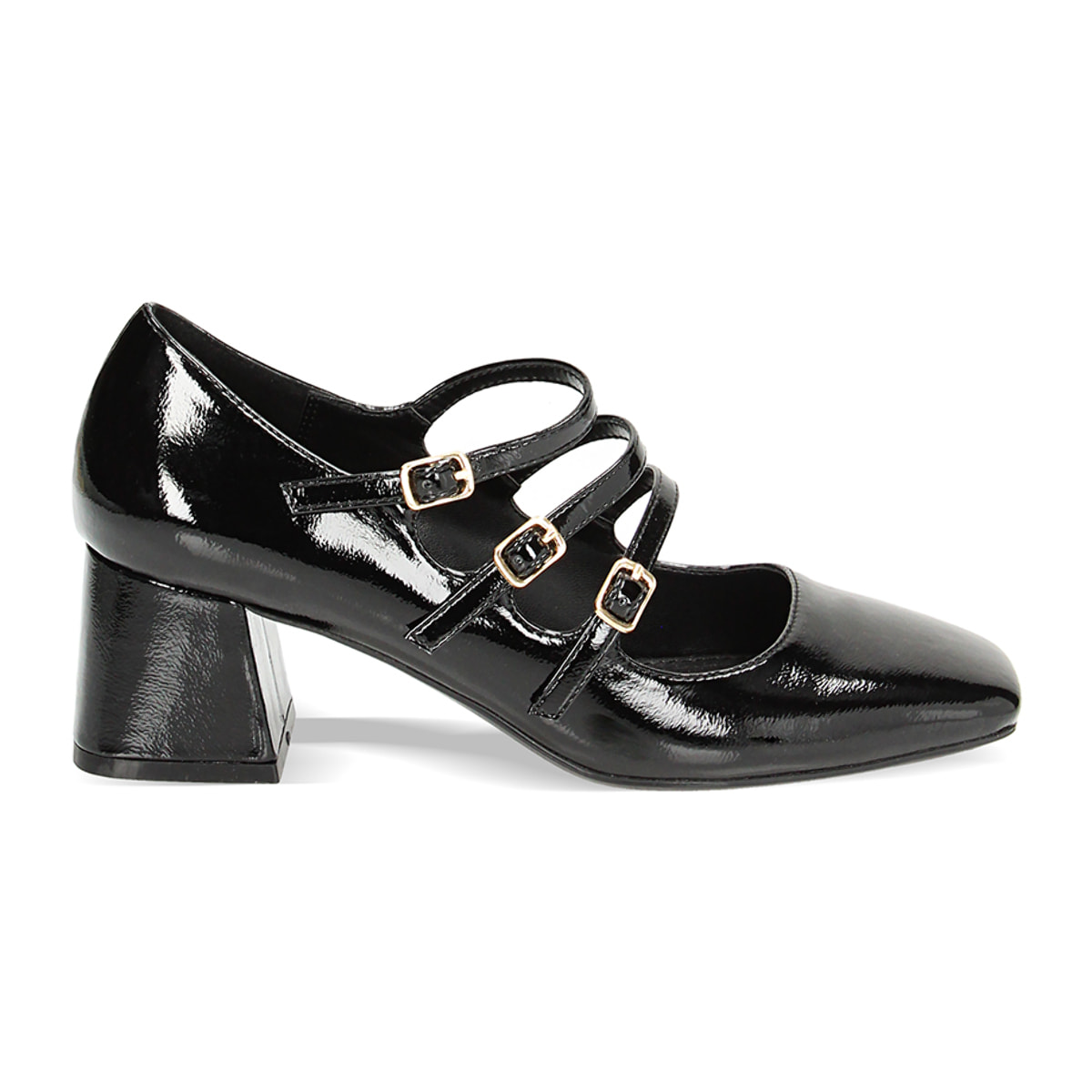 Zapatos de naplak negros, talón de 5,5 cm