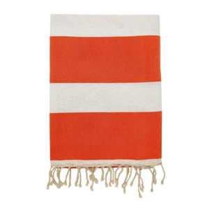 Fouta plate traditionnelle - Transat Orange - 100x200cm - 190g/m²