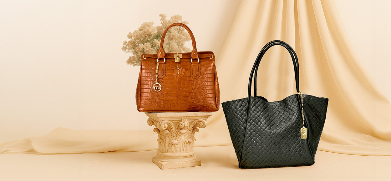 BLACK AND COGNAC ITALIAN BAGS en vente privilège chez VEEPEE