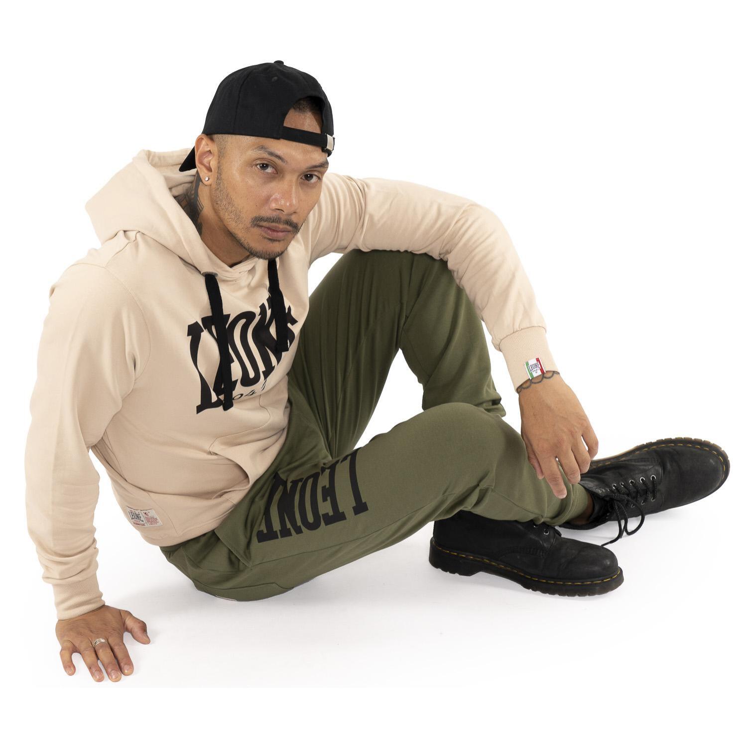 Pantalone sportivo invernale da uomo con polsino e logo grande "Basic"