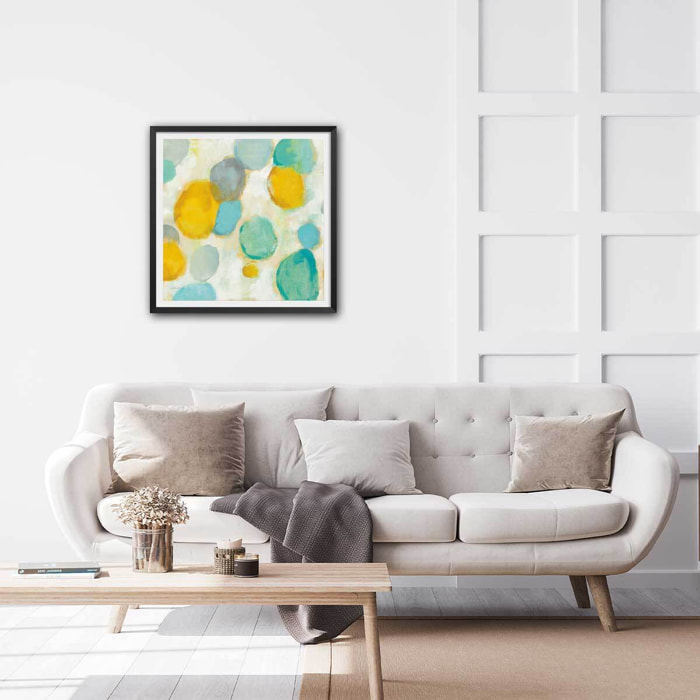 Poster watercolor circle Affiche sous cadre noir