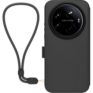 Etui avec cordon MADE FOR XIAOMI premium noir + dragonne Xiaomi 17 Ultra