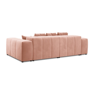 Canapé modulable "Rome" 3 places en velours rose