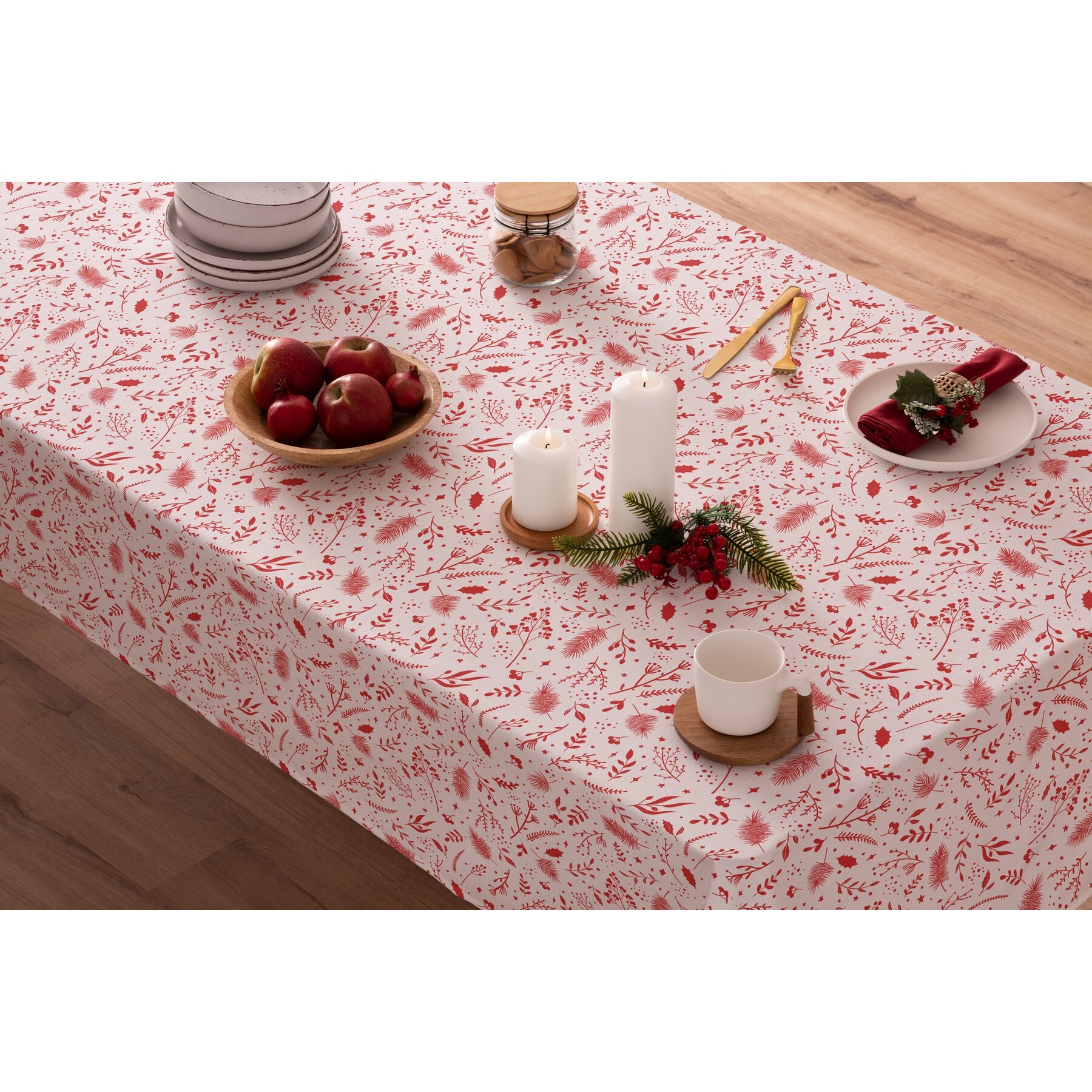 Nappe anti-tâches 100% coton FAMILY BLANC