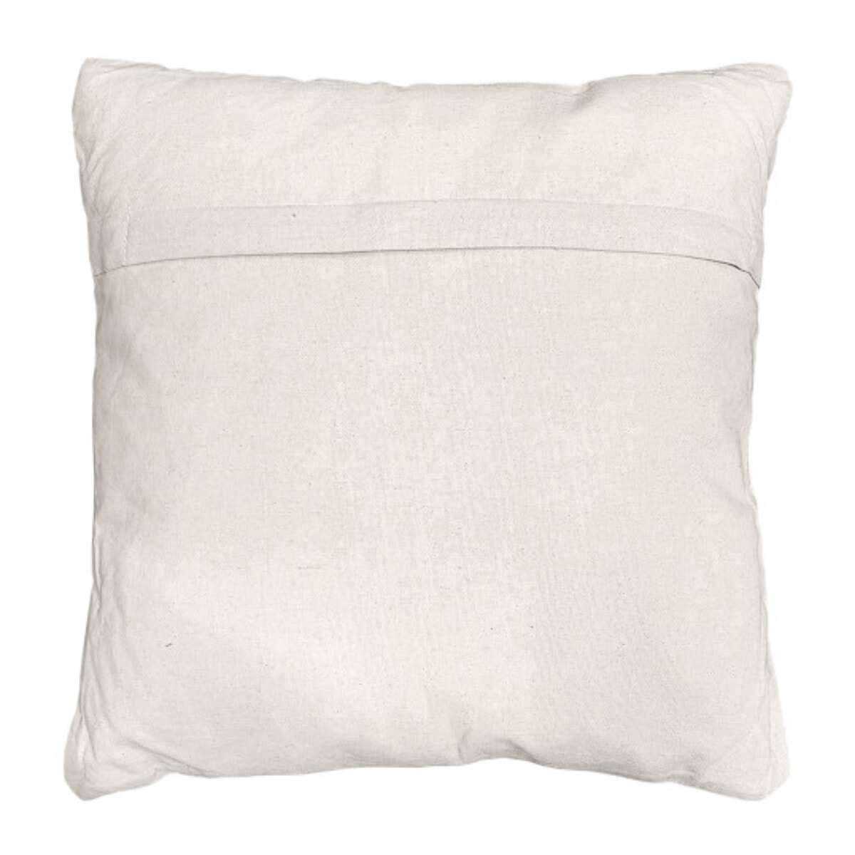 Coussin en coton brodé carré 40 x 40 cm motifs losanges beige - WINTER