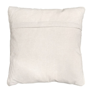 Coussin en coton brodé carré 40 x 40 cm motifs losanges beige - WINTER