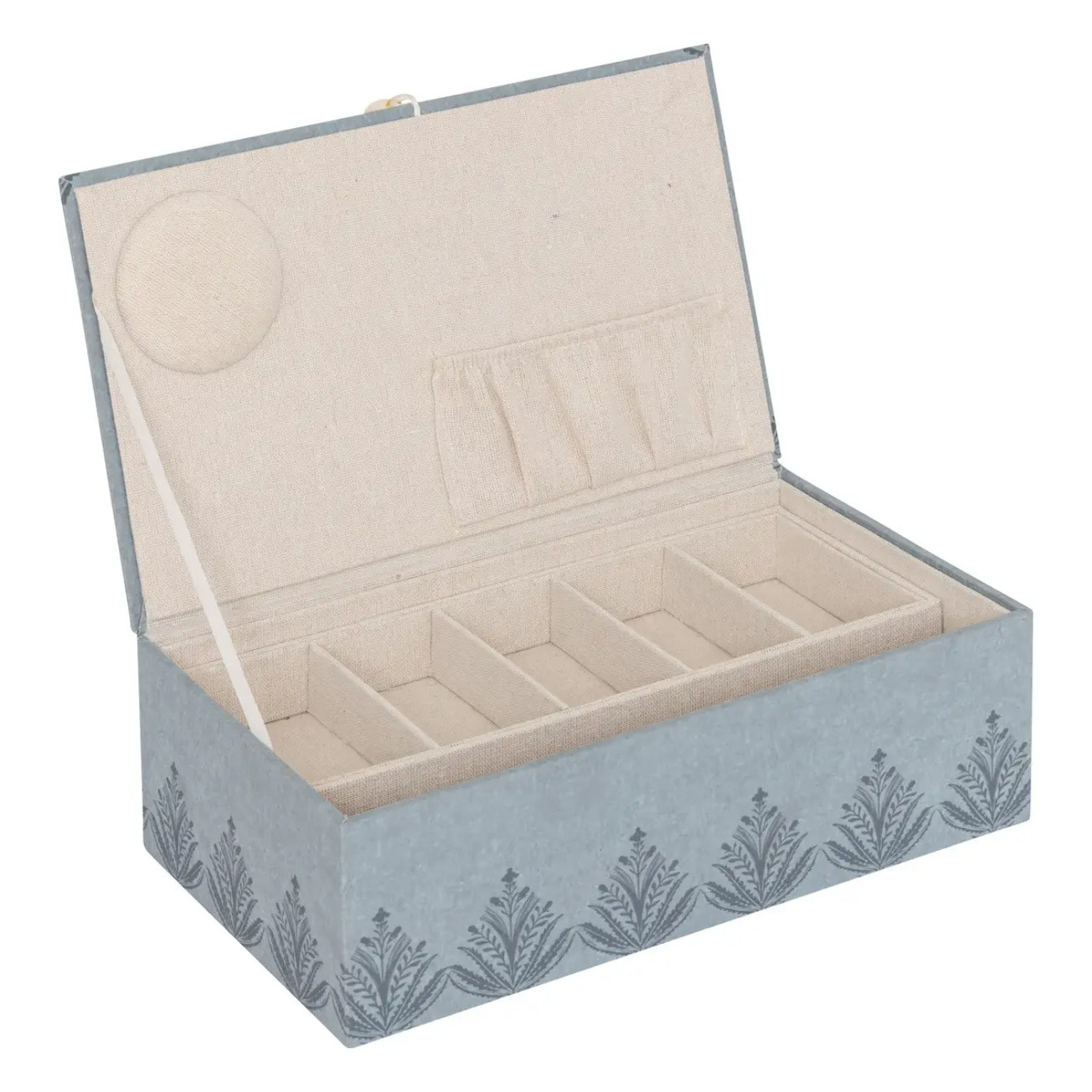 Boîte à couture "Wild" céramique bleu clair 30x18,5cm