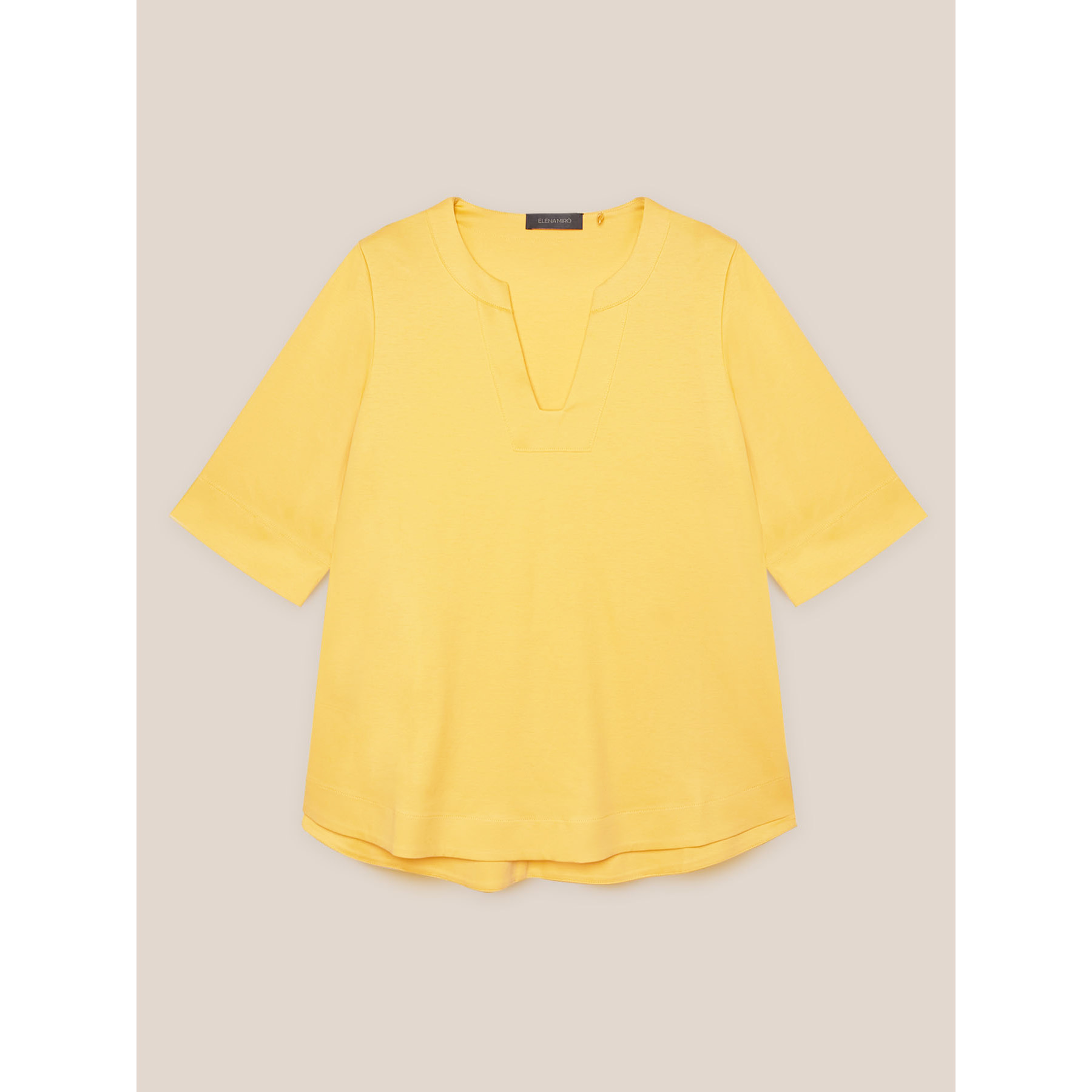 Elena Mirò - T-shirt ampia con scollo a Y - Giallo