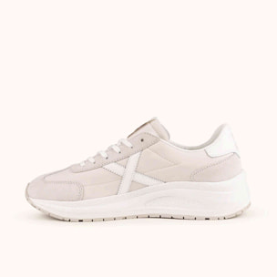 MUNICH AGORA 02 Zapatillas de estética urbana y técnica en color beige y blanco
