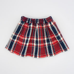 FALDA CUADROS CINTA TERCIOPELO ROJO Y AZUL