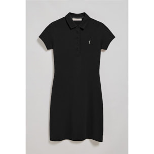 Vestido polero negro con logo Rigby Go