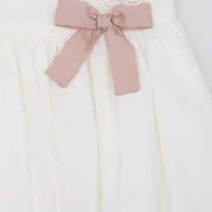VESTIDO TUL BORDADO LAZO BLANCO