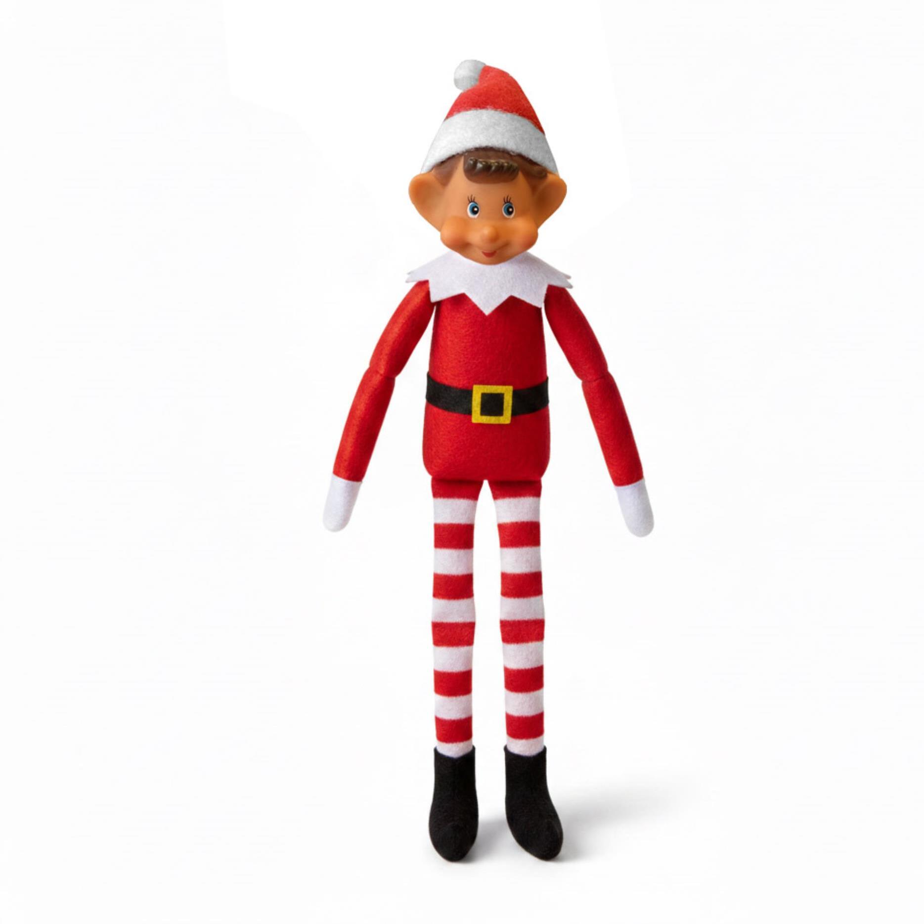 Elfo decorativo de 28cm, en poliéster y pp, figura decorativa para hogar, árbol o estantería