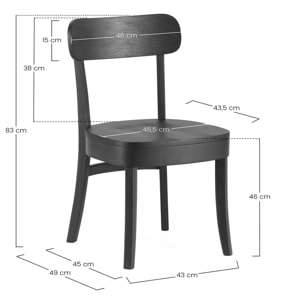 Juego de mesa 80x80 cm y 4 sillas de comedor Nala