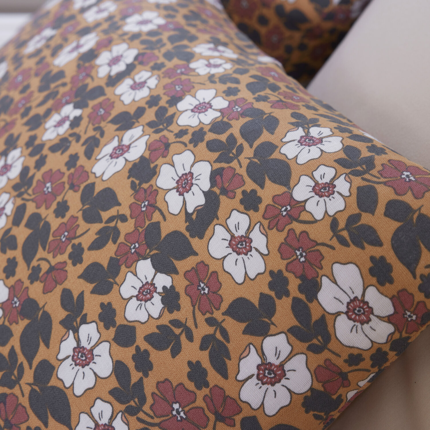 Parure housse de couette imprimé 100% gaze de coton - verone