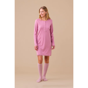 Camicia da notte donna in caldo cotone articolo cuore. Noidinotte