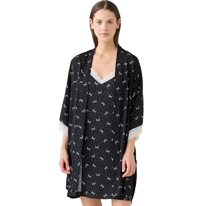 Vestaglia kimono donna estiva in viscosa articolo cherie. Noidinotte