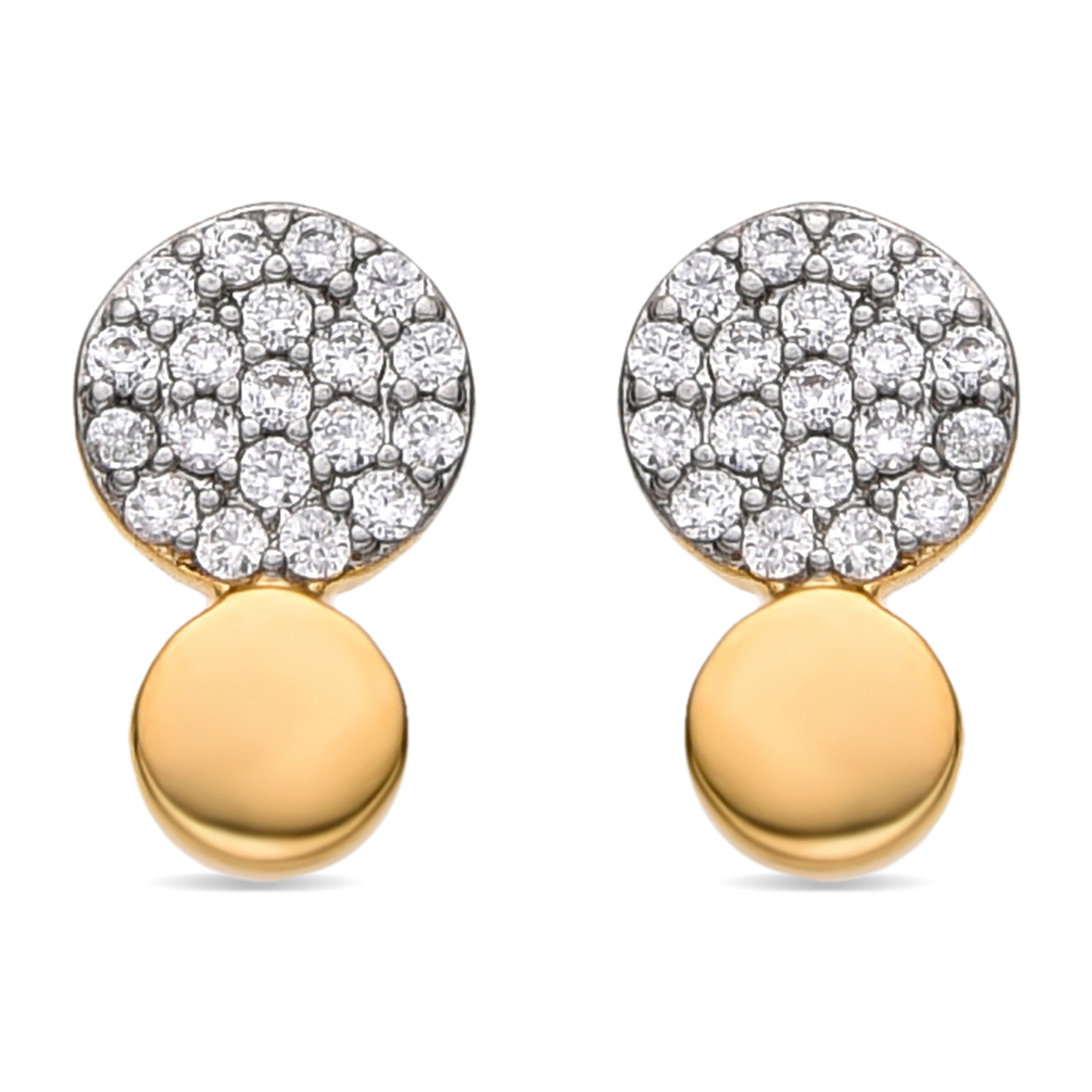 Pendientes con Circonita Brillante acabado oro 18k