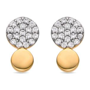Pendientes con Circonita Brillante acabado oro 18k
