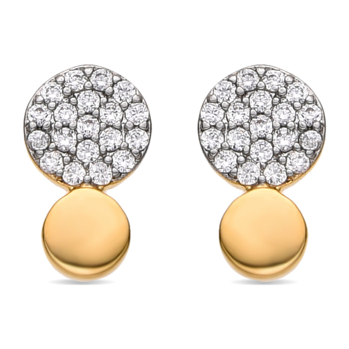 Pendientes con Circonita Brillante acabado oro 18k