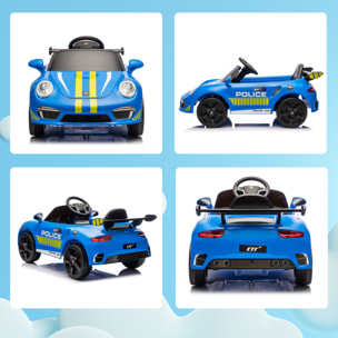 Coche Eléctrico para Niños con Licencia RUF CTR 3 Clubsport, Coche de Batería 12V con Mando a Distancia 2,4 G, Motor Doble, Música Inalámbrica, Sirena, Bocina, Ruedas Auxiliares y Faros, Azul