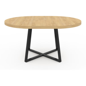 Table à manger extensible Sana 120-160 cm - Bois - Noir