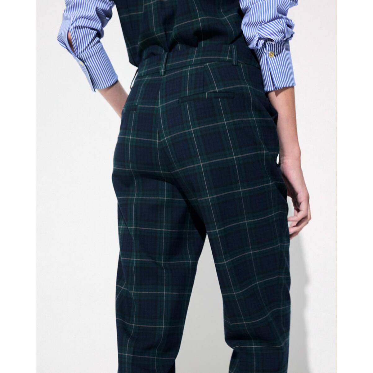 Pantaloni Barcellona aderenti con motivo scozzese