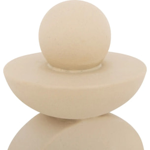Déco à poser organique Wavy bliss céramique beige H18cm