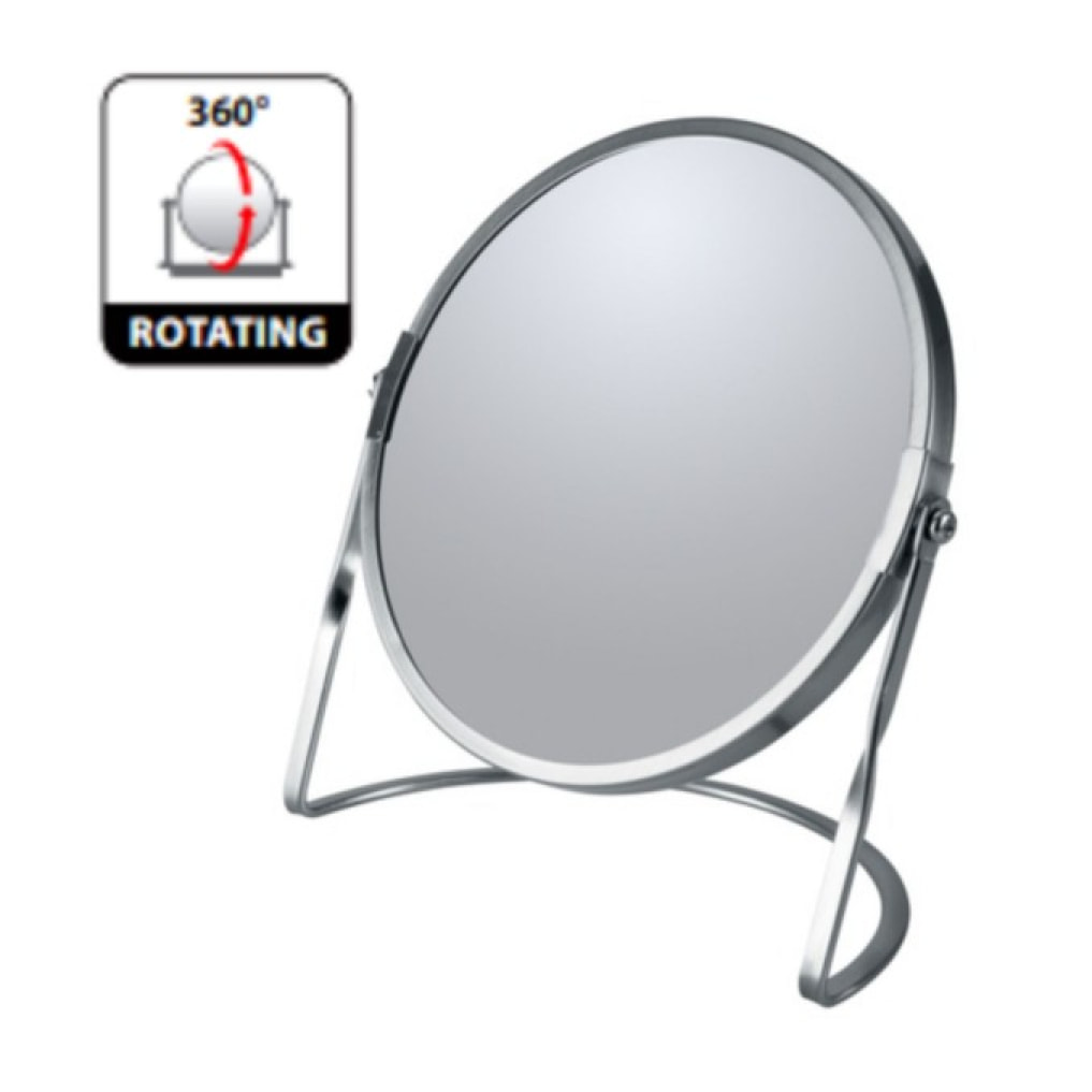 Miroir grossissant sur pied Acier AKIRA Brossé Spirella