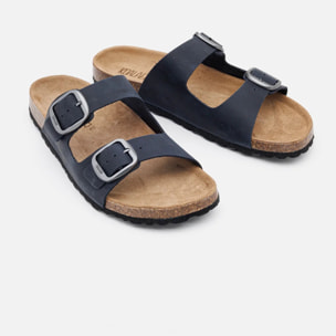 Sandalia Bio Piel Azul Marino - Cherokee