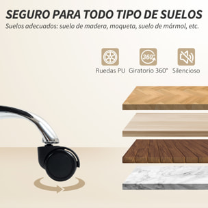 Silla de Escritorio con Reposapiés, Silla de Oficina Giratoria, con Respaldo Reclinable y Alto, Acolchado Grueso Doble, Tapizada en Cuero Sintético Resistente, Altura Ajustable, Caqui