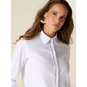 Oltre - Camicia cropped con cristalli - Bianco